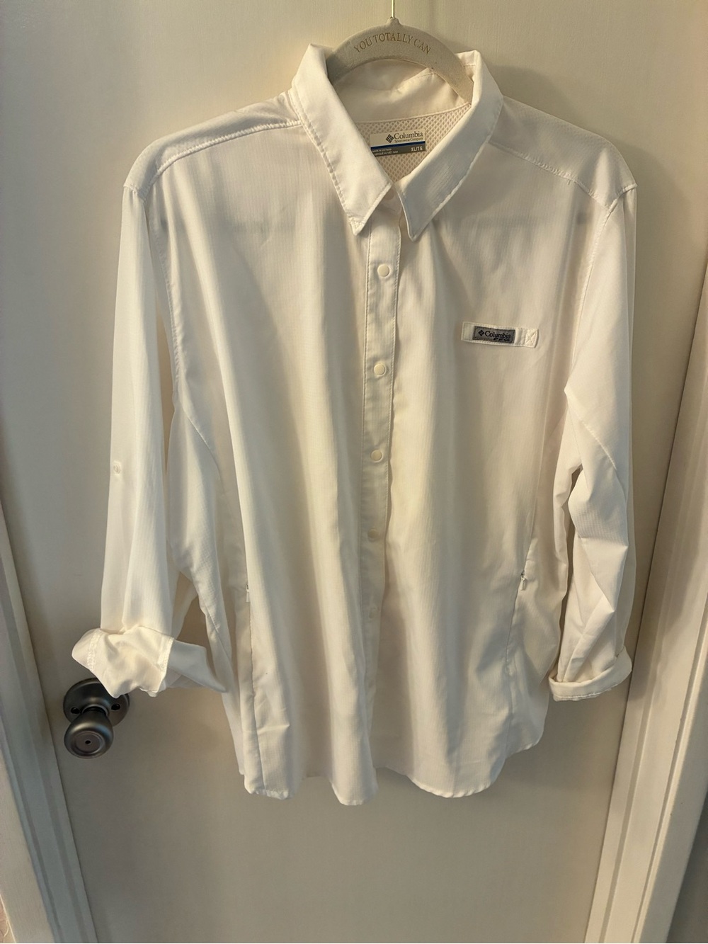 Columbia Men’s White Button-Down Long Sleeve Shirt